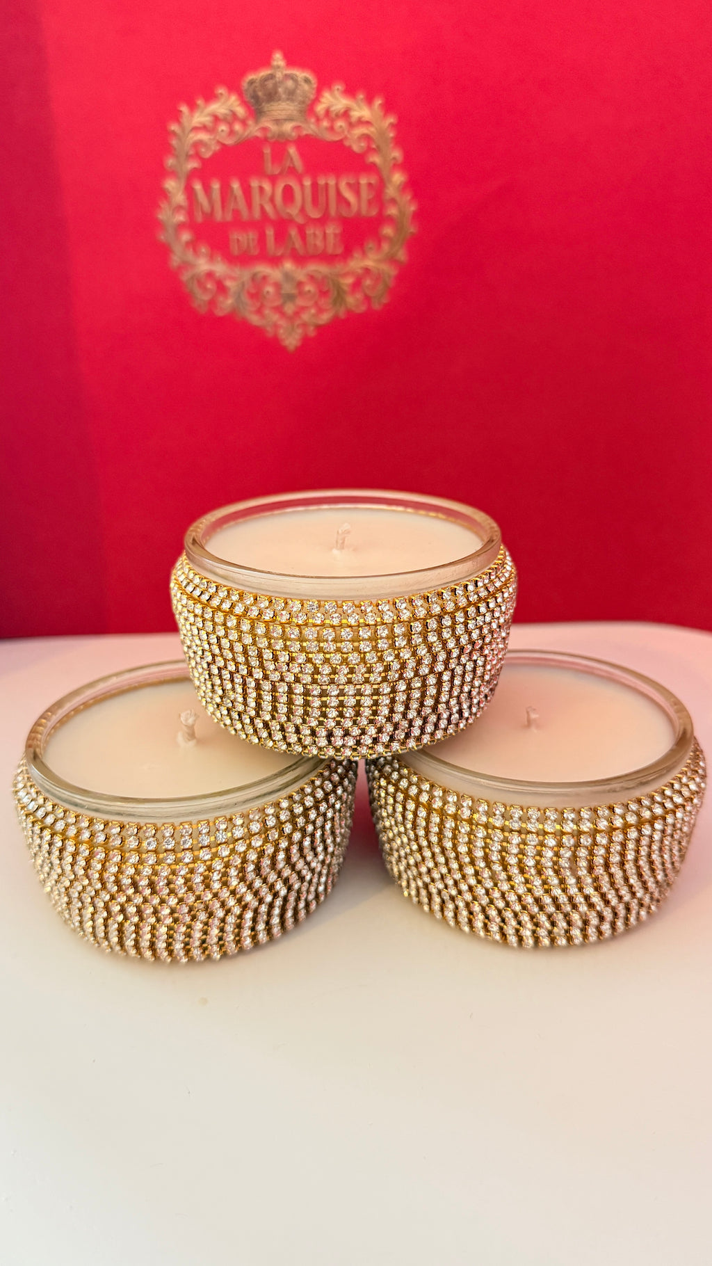Personalized Gold Crystal Candle Favor | Wedding Guest Gift | Bridal Shower Favor | Baby Shower Candle | Handmade coconut Candle