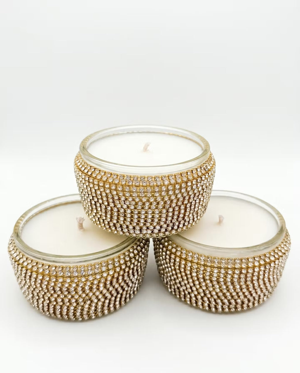 Personalized Gold Crystal Candle Favor | Wedding Guest Gift | Bridal Shower Favor | Baby Shower Candle | Handmade coconut Candle
