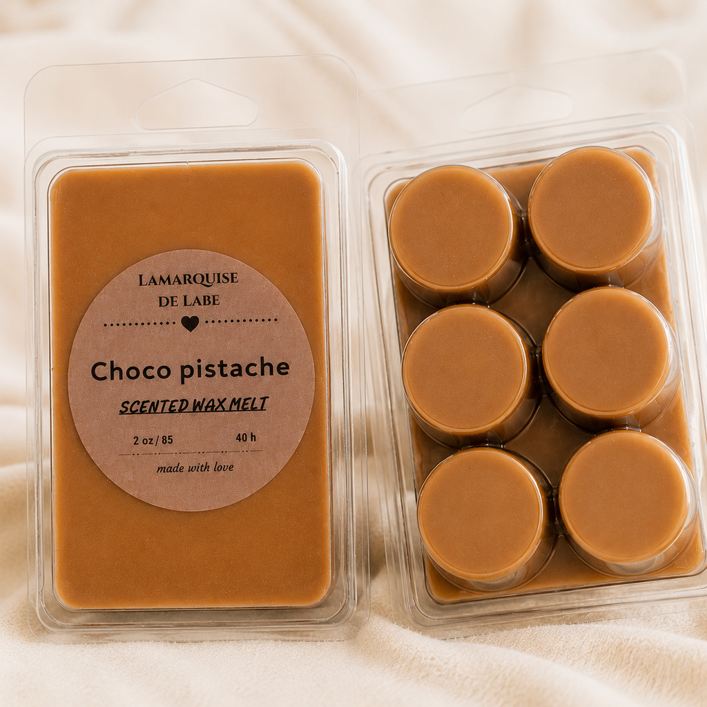 Fondant Parfumé Choco Pistache – Cire de Soja – Wax Melt Gourmand & Longue Durée | La Marquise de Labé