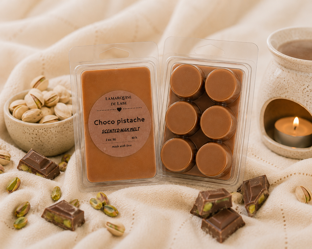 Fondant Parfumé Choco Pistache – Cire de Soja – Wax Melt Gourmand & Longue Durée | La Marquise de Labé