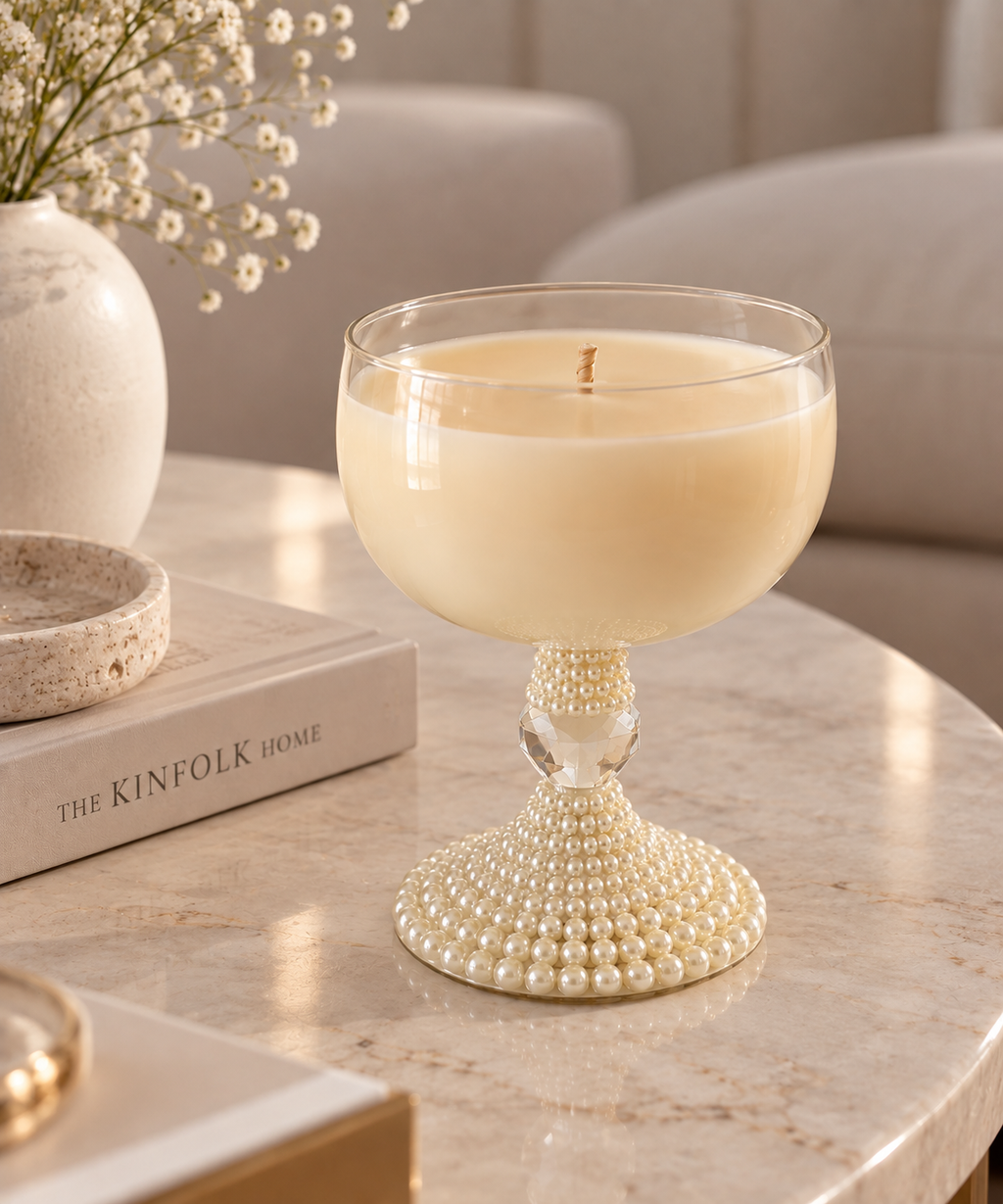 Luxury Scented Glass Candle – Perles de Marquise