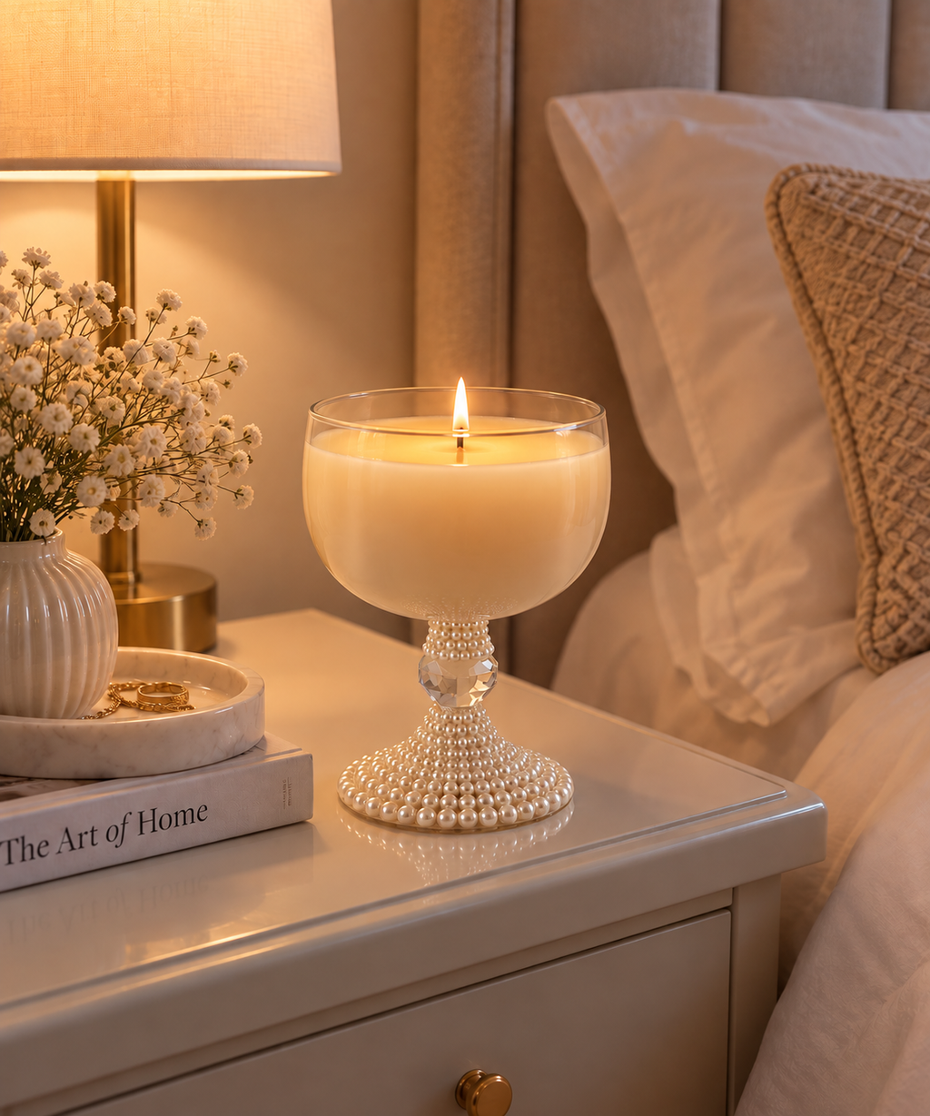 Luxury Scented Glass Candle – Perles de Marquise