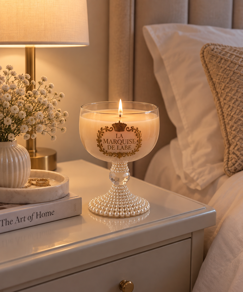 Luxury Scented Glass Candle – Perles de Marquise