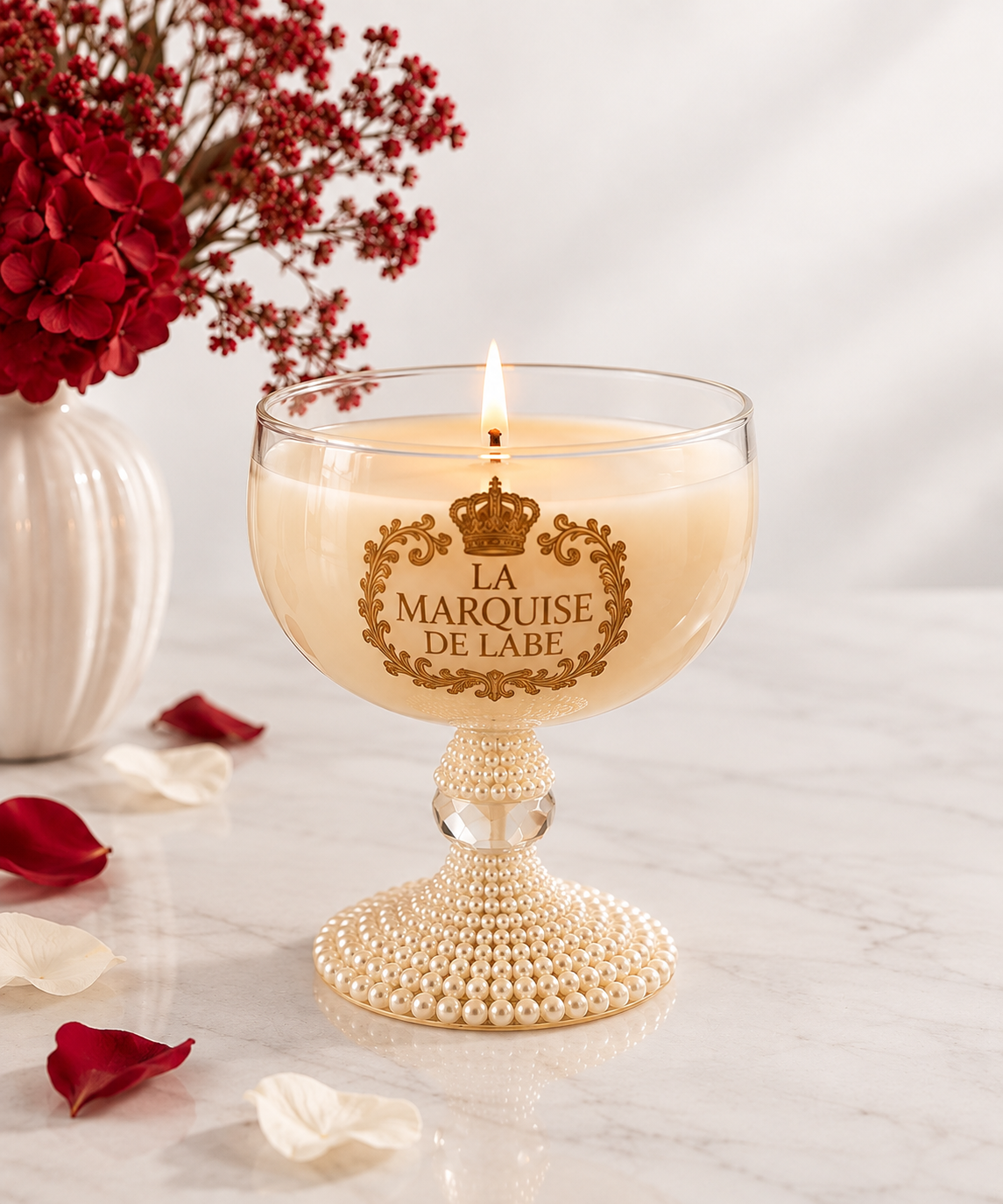 Luxury Scented Glass Candle – Perles de Marquise