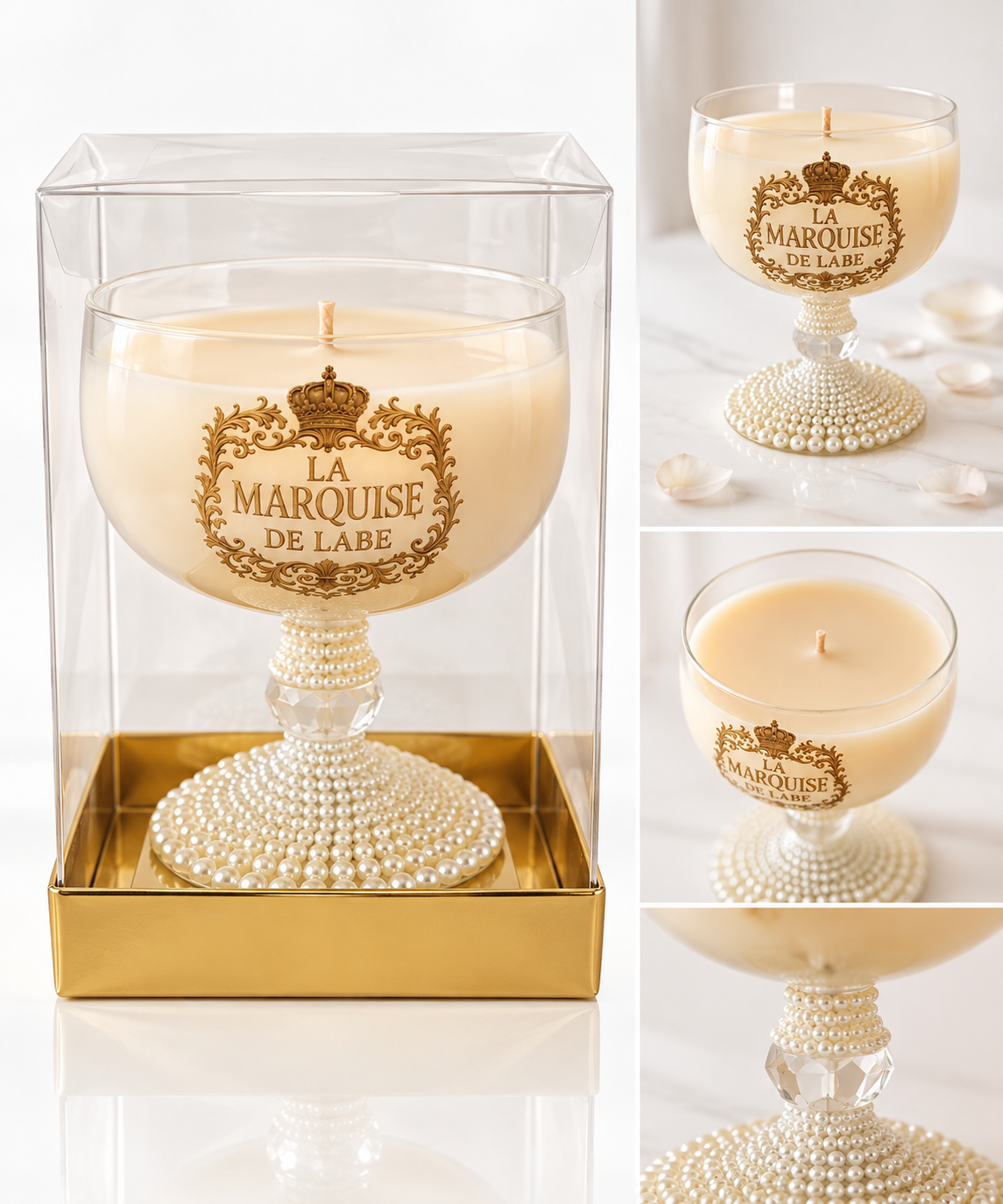 Luxury Scented Glass Candle – Perles de Marquise