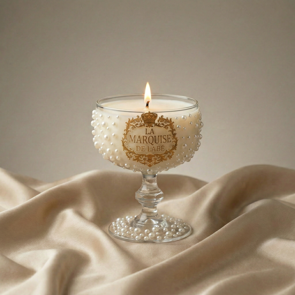 Luxury Scented Glass Candle – Perles de Marquise